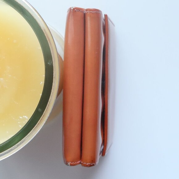 Chanel Orange Patent Leather Wallet Card Holder Silver CC Logo Luxury Designer - Picture 6 of 16